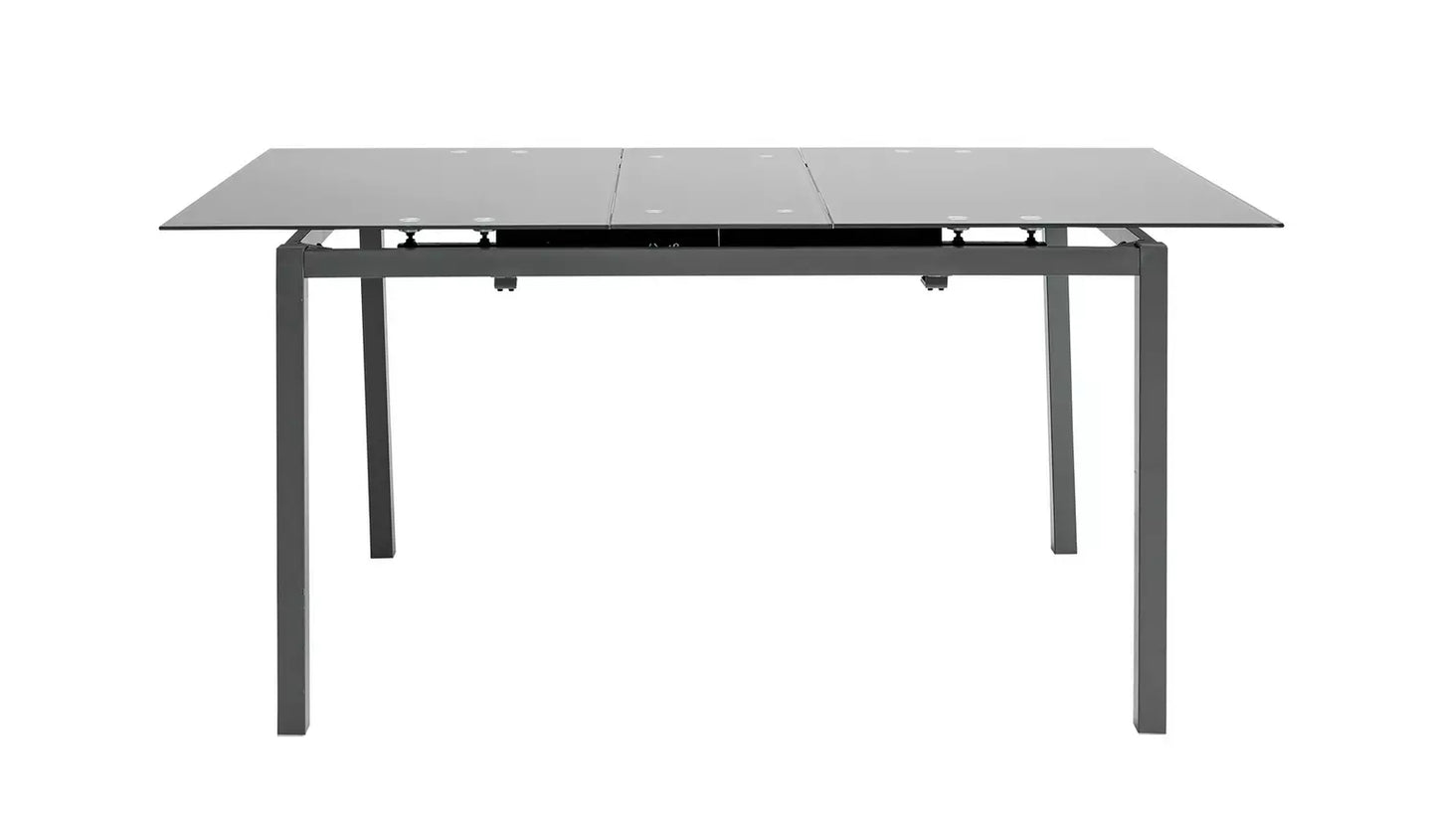 Lido Glass Extending Dining Table & 6 Grey Chairs